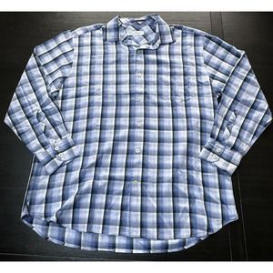 Tommy Bahama 100% Silk Men’s Plaid Print Button Up Shirt Size L